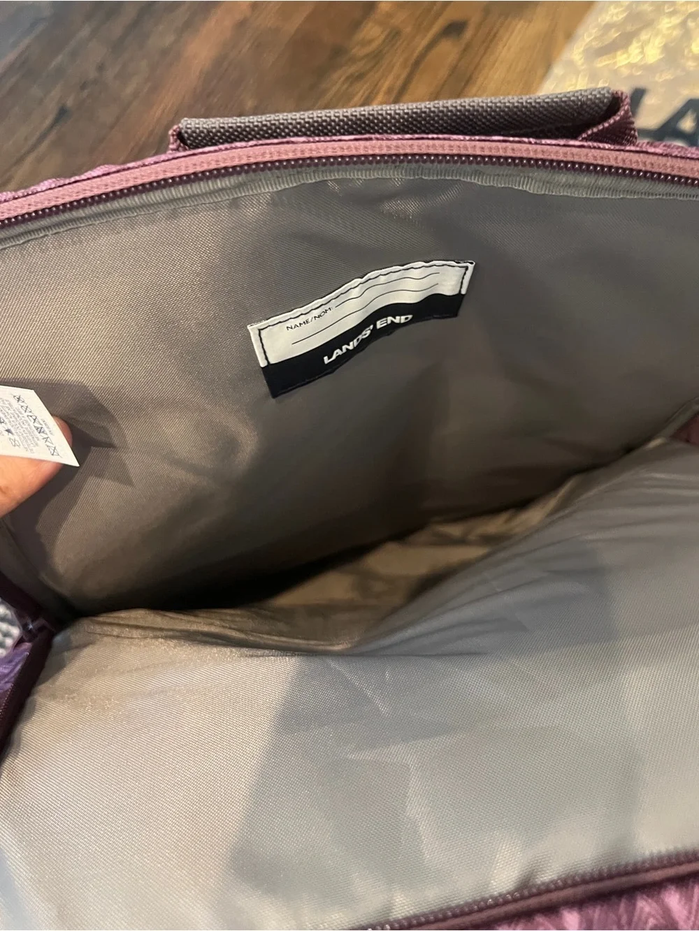 Lands End Kids TechPack XL Backpack in Mulberry Chevron
